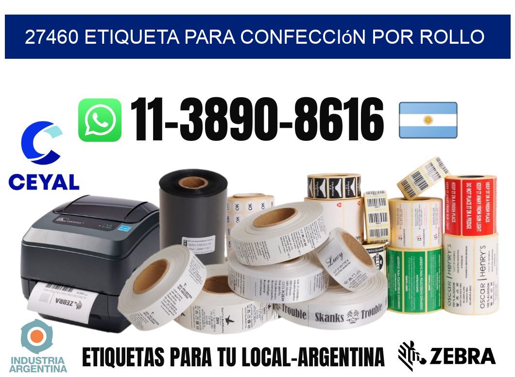27460 etiqueta para confección por rollo