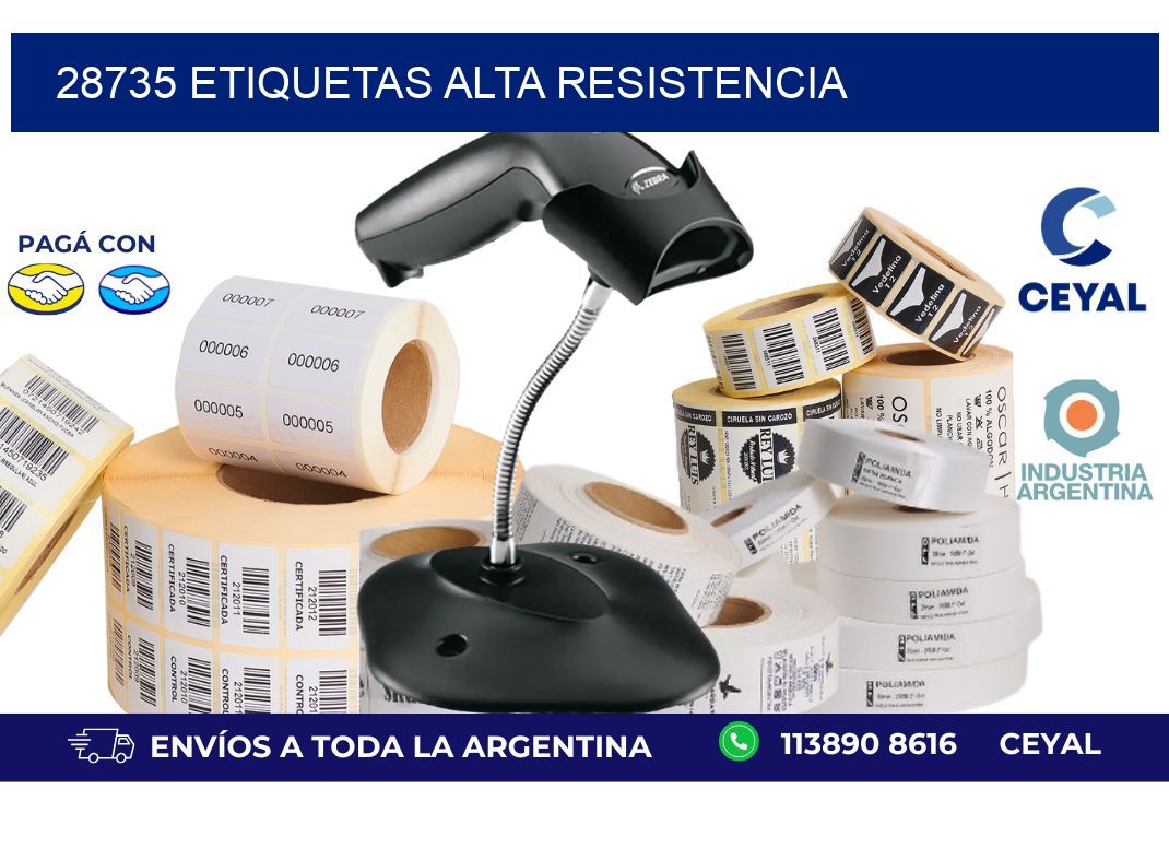 28735 etiquetas alta resistencia