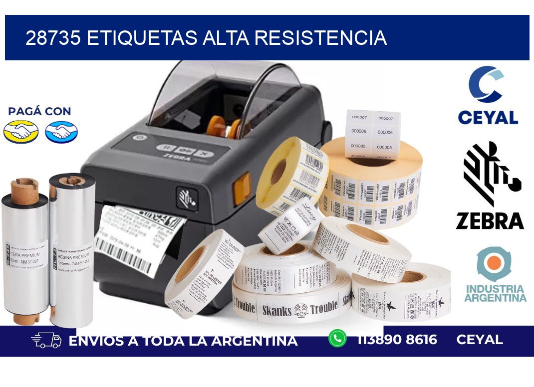 28735 etiquetas alta resistencia