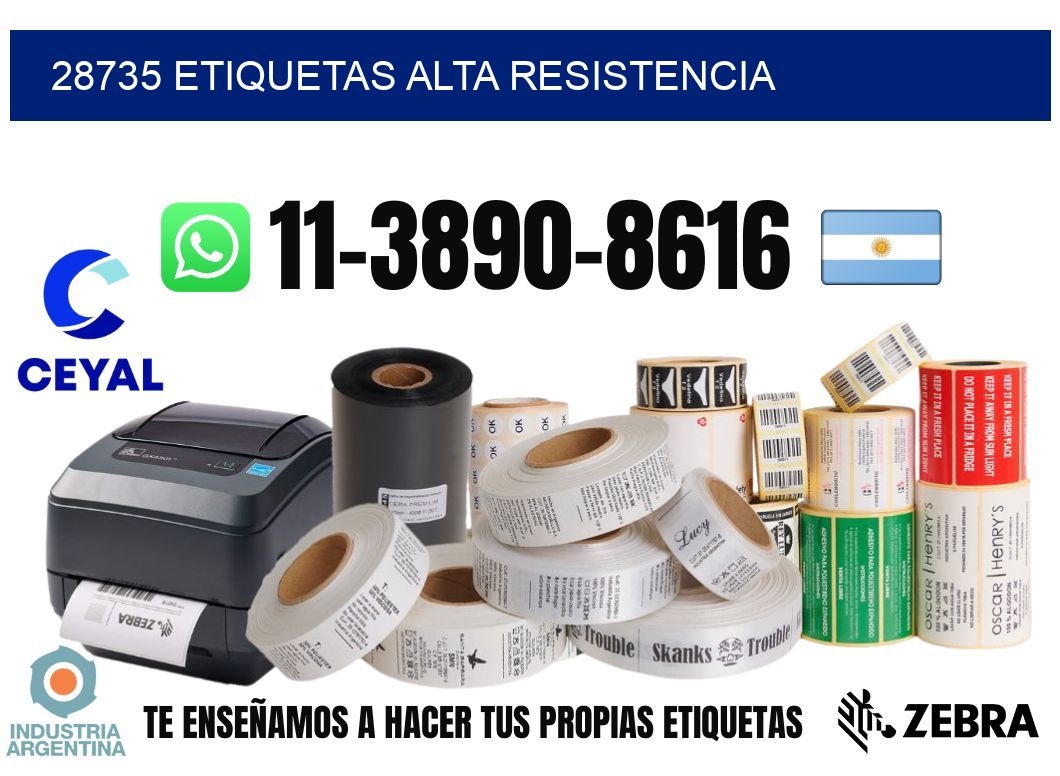 28735 etiquetas alta resistencia