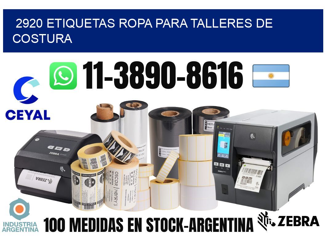 2920 Etiquetas ropa para talleres de costura