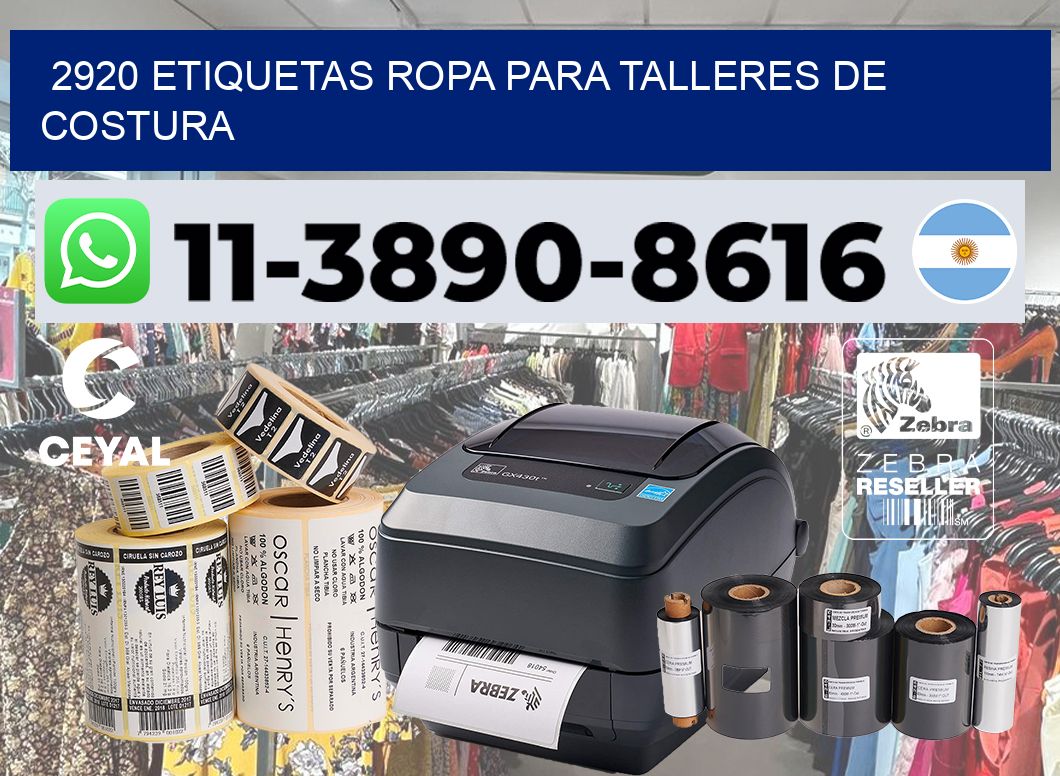 2920 Etiquetas ropa para talleres de costura