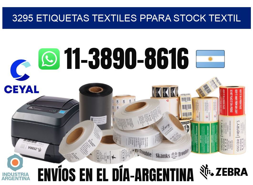 3295 Etiquetas textiles ppara stock textil