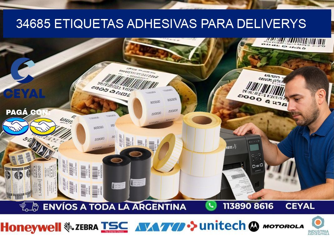 34685 etiquetas adhesivas para deliverys