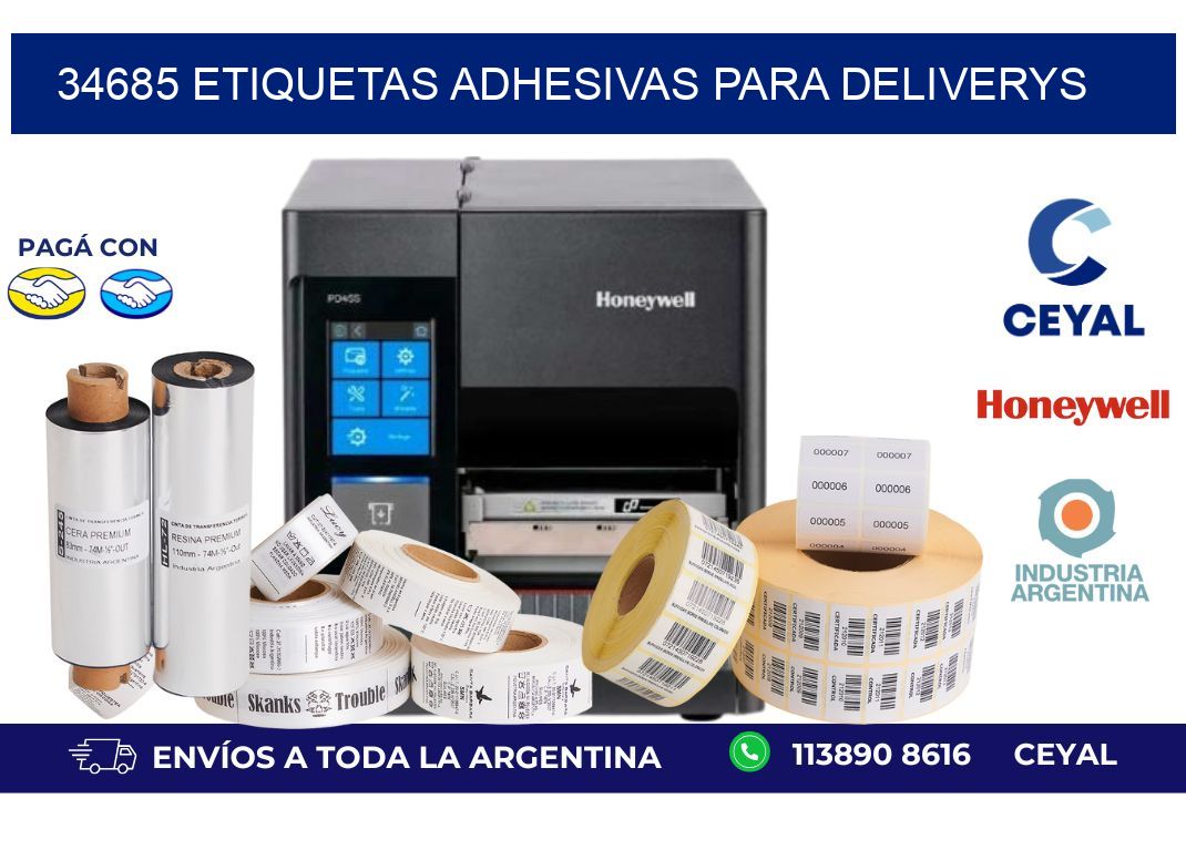 34685 etiquetas adhesivas para deliverys