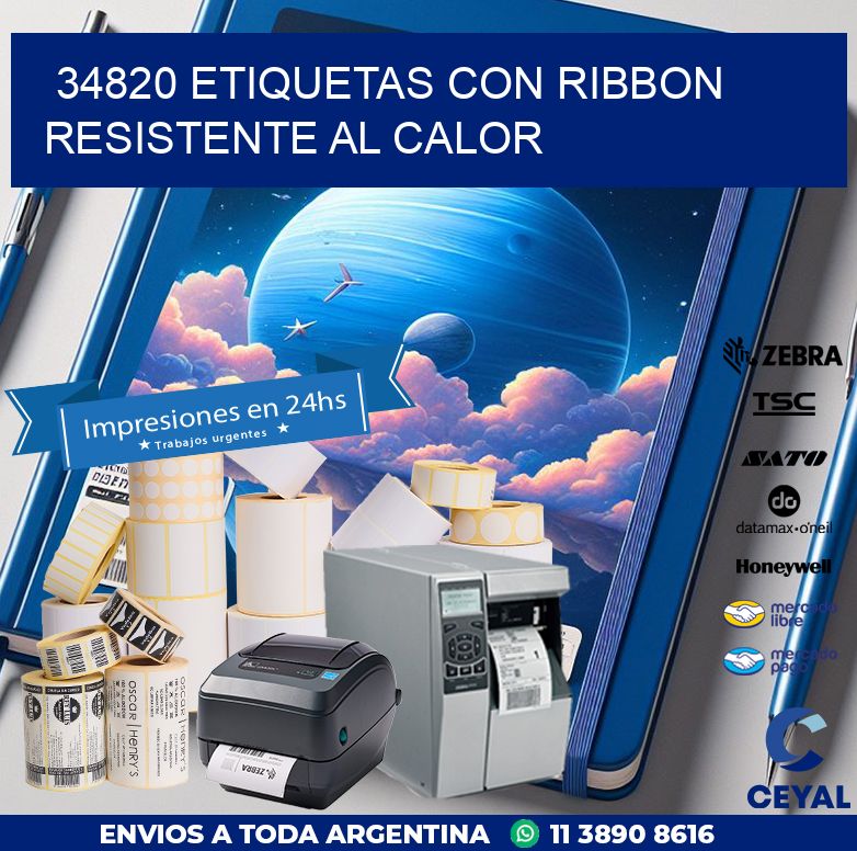 34820 etiquetas con ribbon resistente al calor