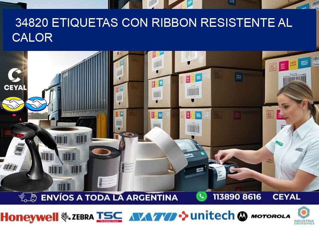34820 etiquetas con ribbon resistente al calor