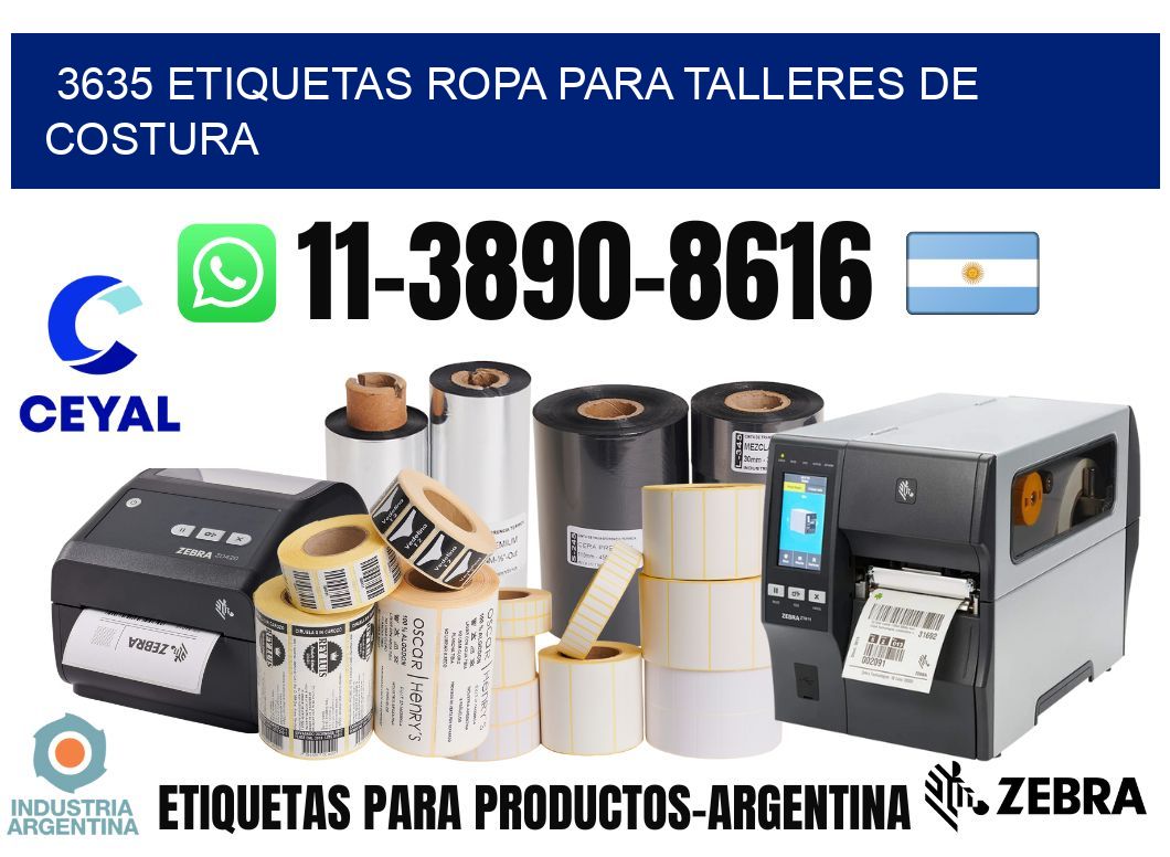3635 Etiquetas ropa para talleres de costura