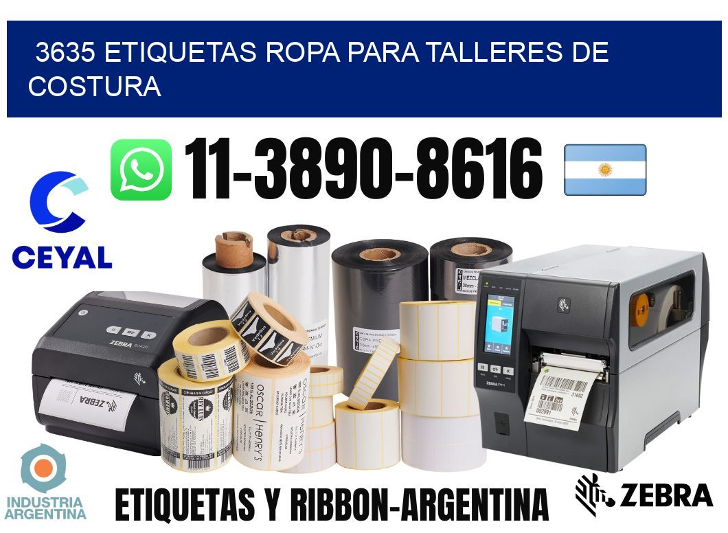 3635 Etiquetas ropa para talleres de costura