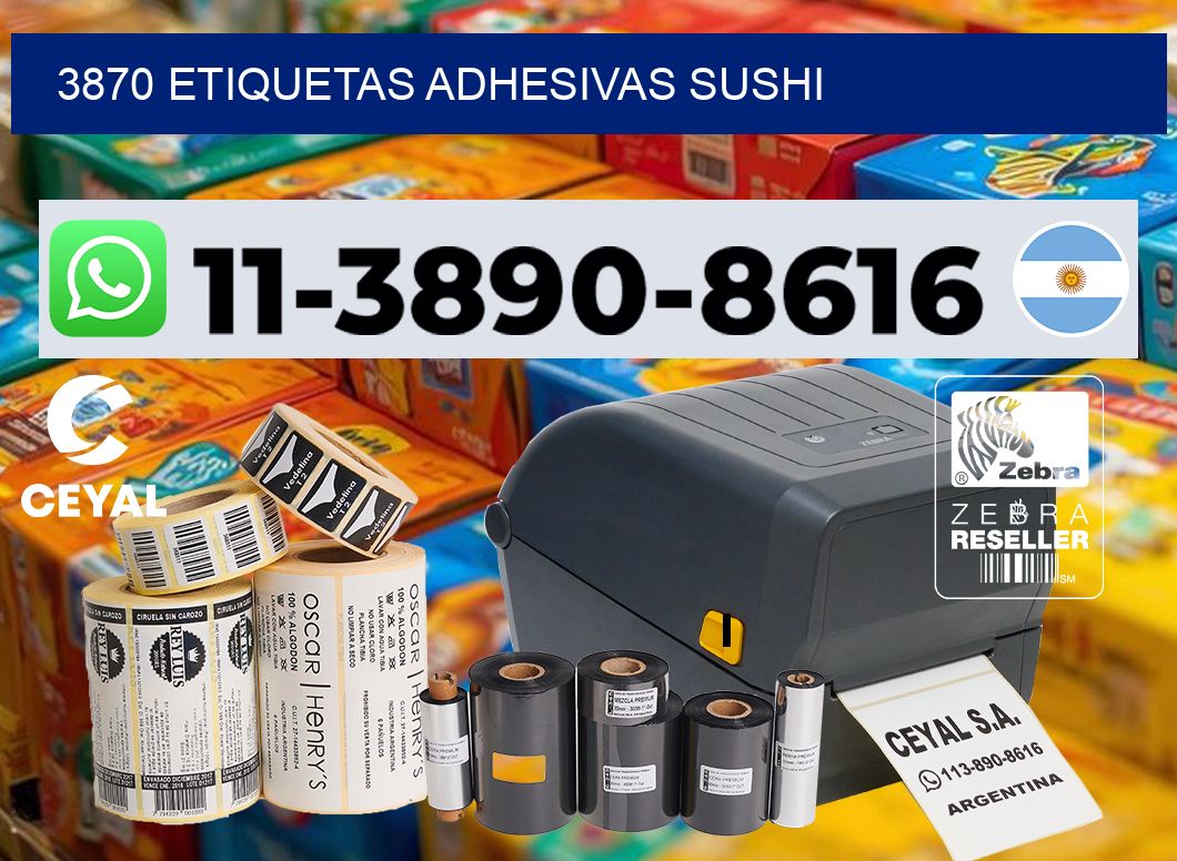3870 etiquetas adhesivas sushi