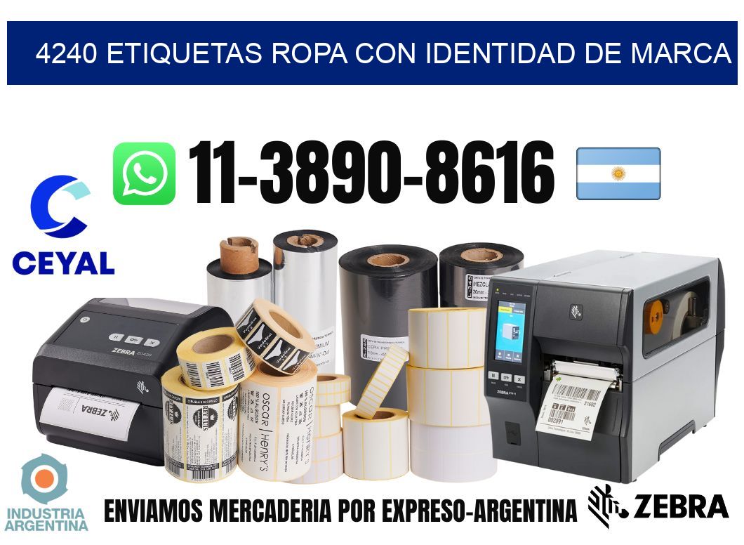 4240 Etiquetas ropa con identidad de marca