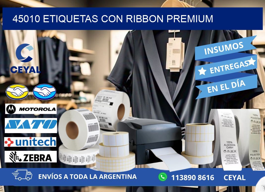 45010 etiquetas con ribbon premium