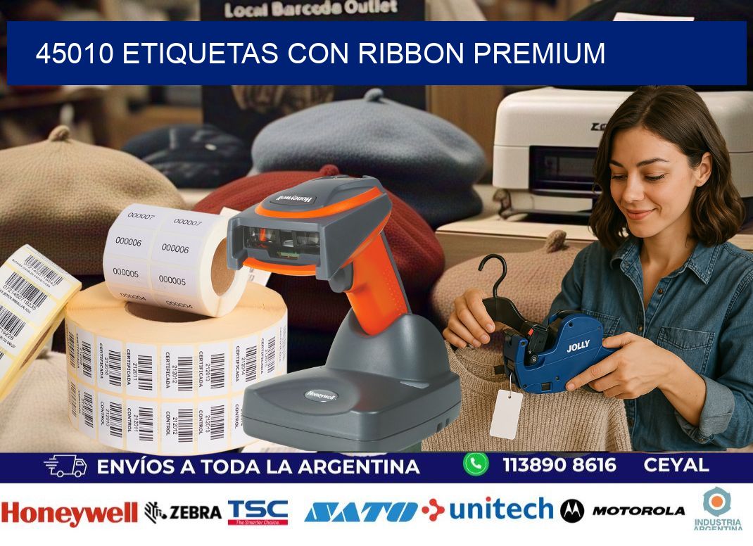 45010 etiquetas con ribbon premium