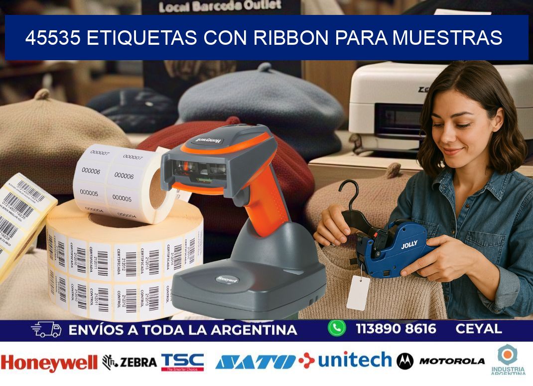 45535 etiquetas con ribbon para muestras
