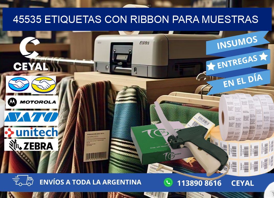 45535 etiquetas con ribbon para muestras