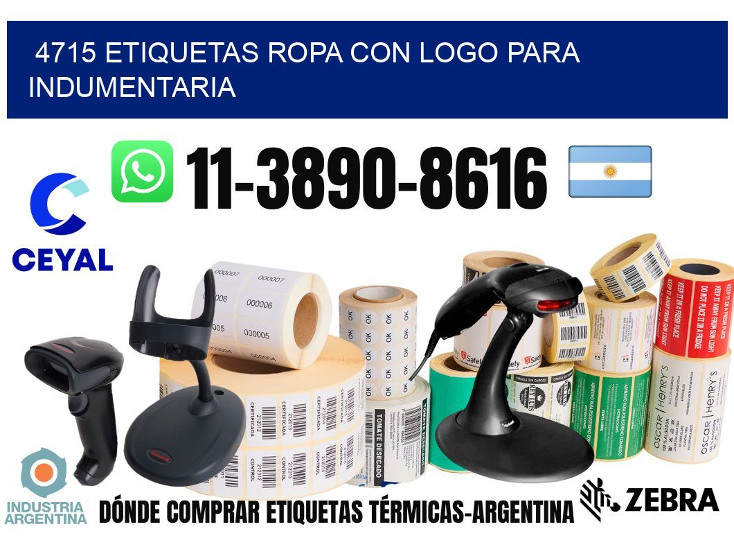 4715 Etiquetas ropa con logo para indumentaria