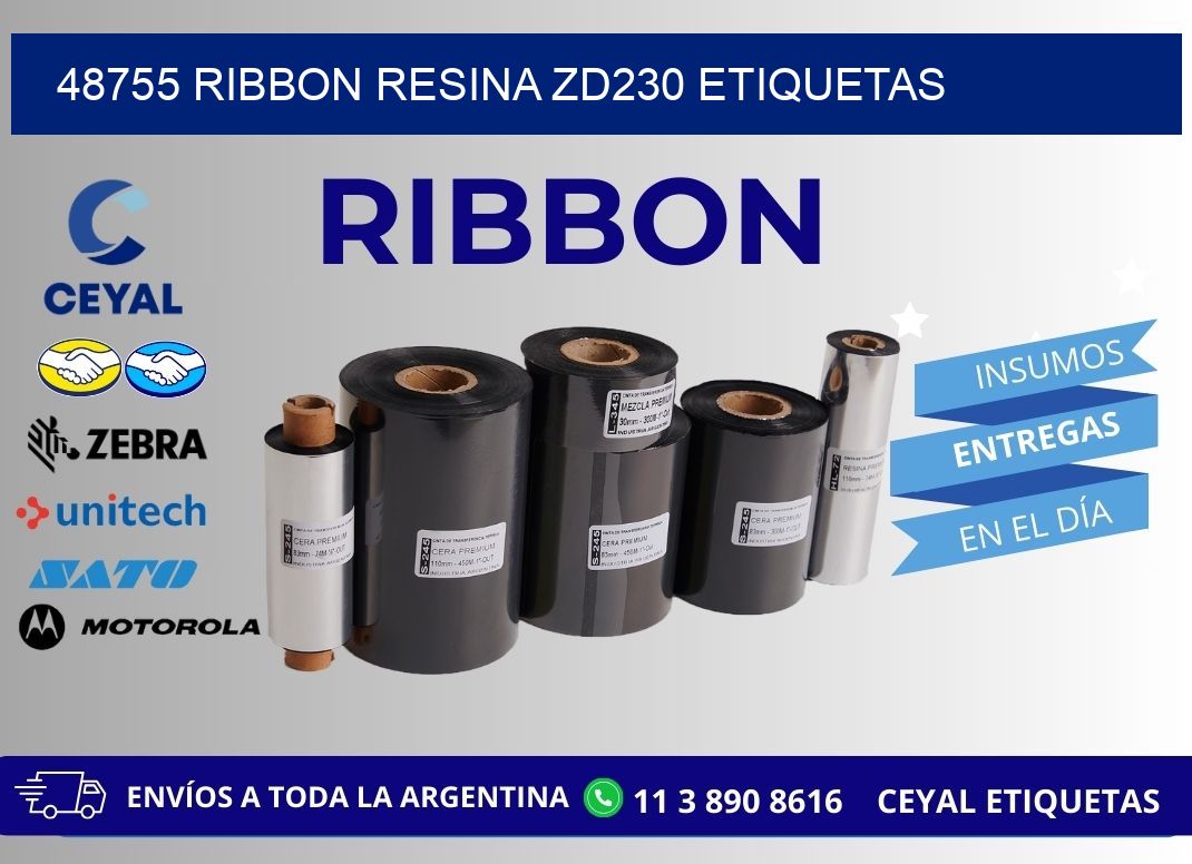 48755 ribbon resina zd230 etiquetas