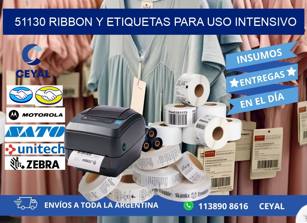 51130 ribbon y etiquetas para uso intensivo