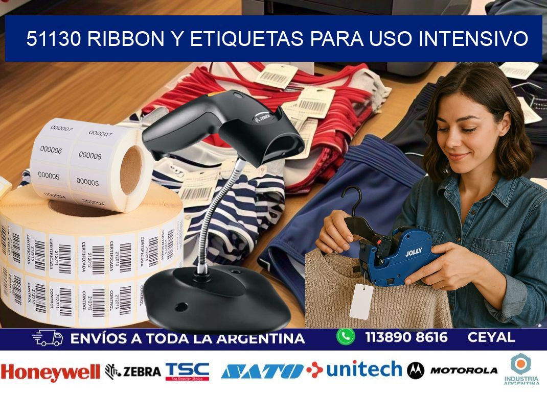 51130 ribbon y etiquetas para uso intensivo