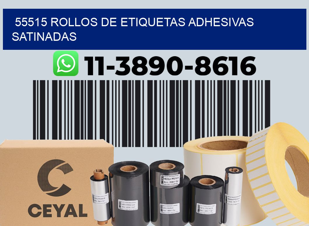 55515 rollos de etiquetas adhesivas satinadas