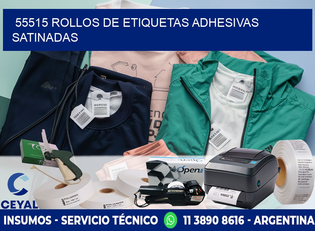 55515 rollos de etiquetas adhesivas satinadas