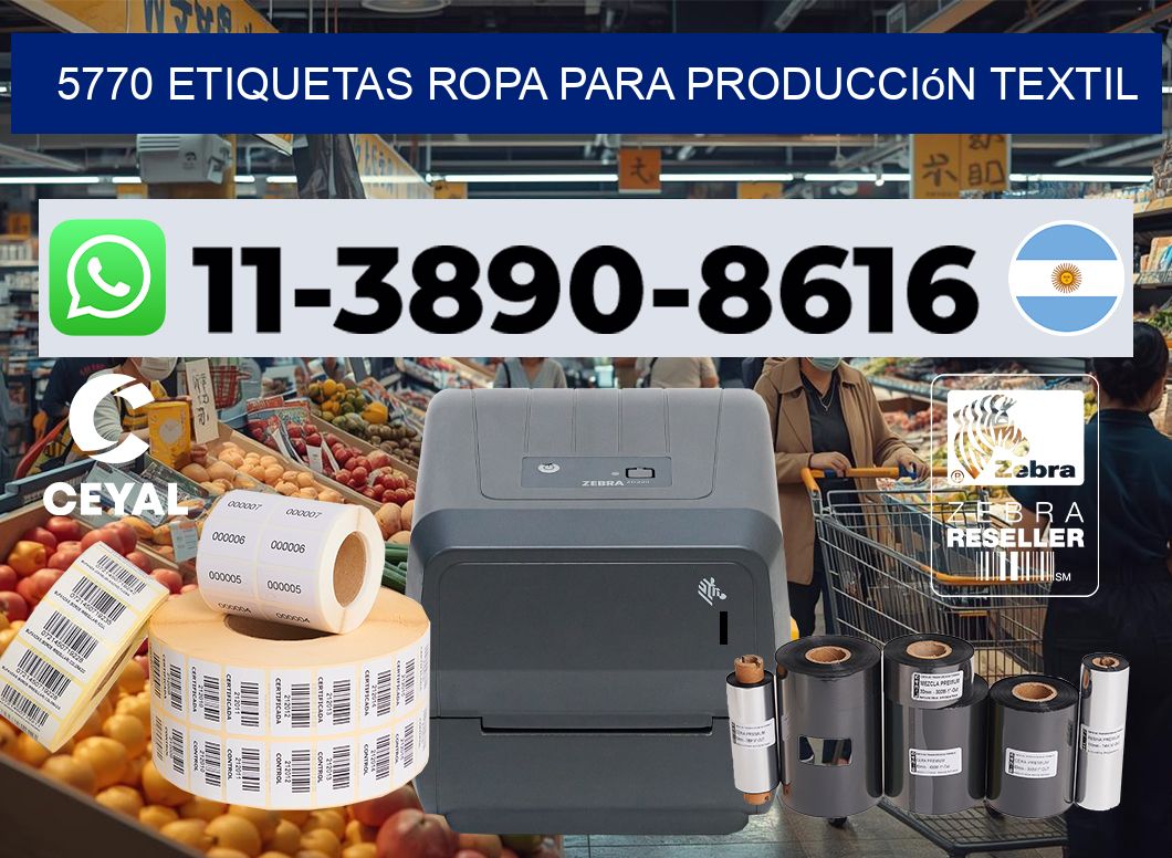 5770 Etiquetas ropa para producción textil