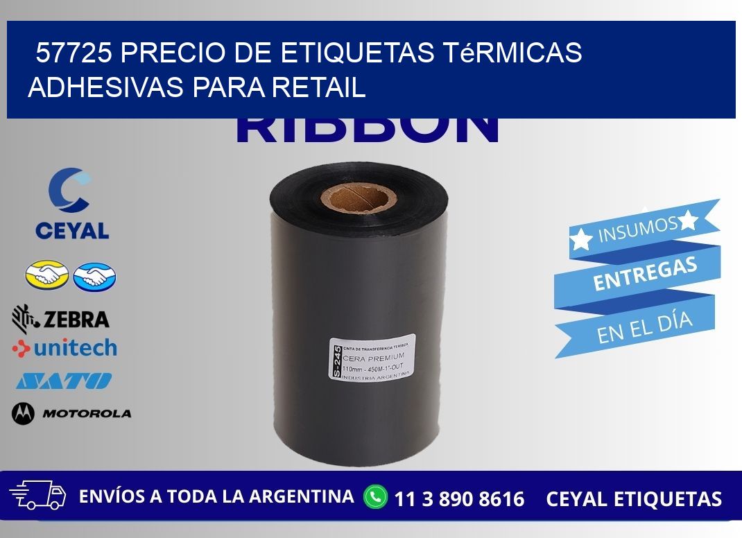 57725 precio de etiquetas térmicas adhesivas para retail