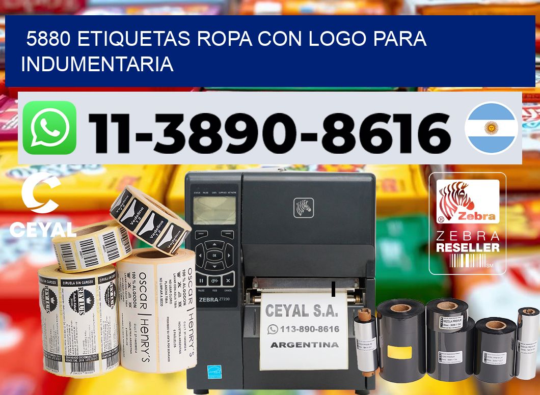 5880 Etiquetas ropa con logo para indumentaria