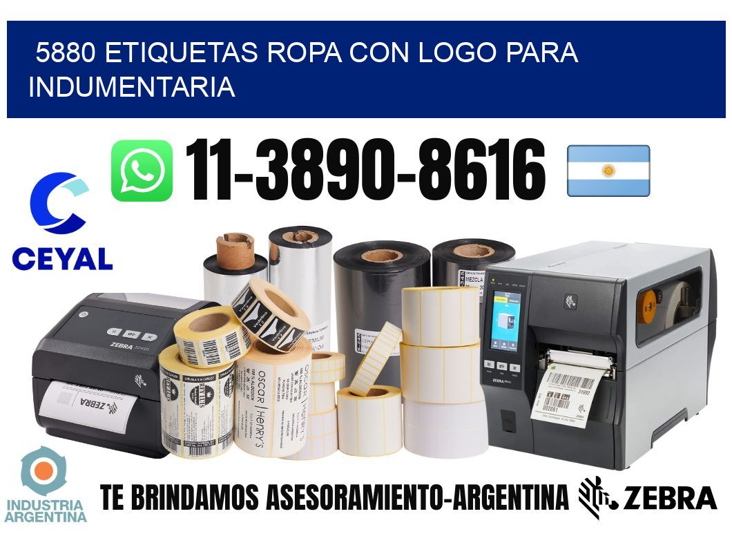 5880 Etiquetas ropa con logo para indumentaria