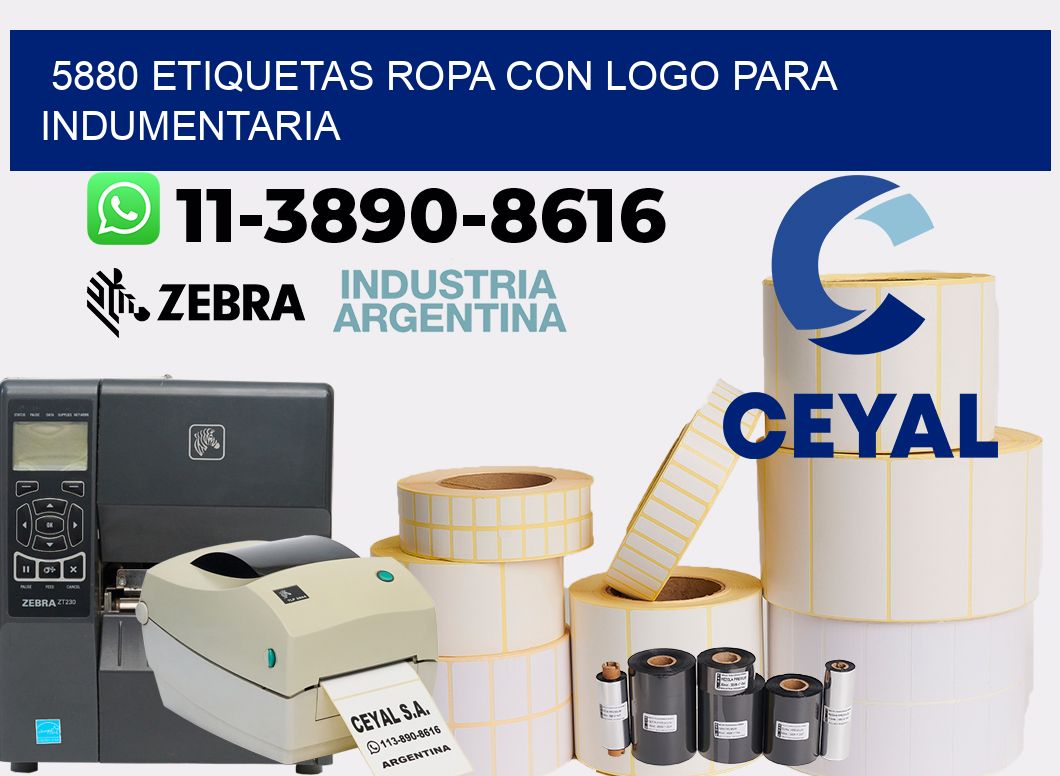 5880 Etiquetas ropa con logo para indumentaria