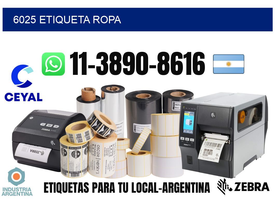 6025 etiqueta ropa