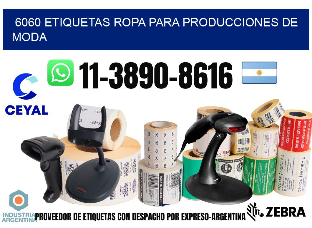 6060 Etiquetas ropa para producciones de moda