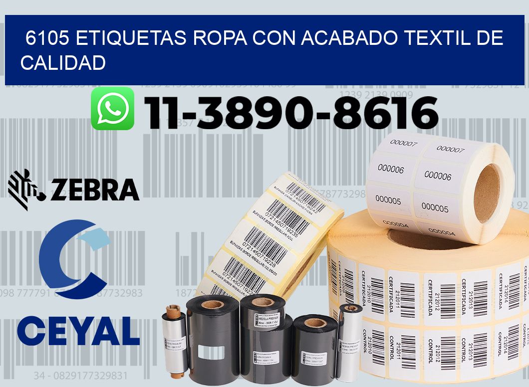 6105 Etiquetas ropa con acabado textil de calidad