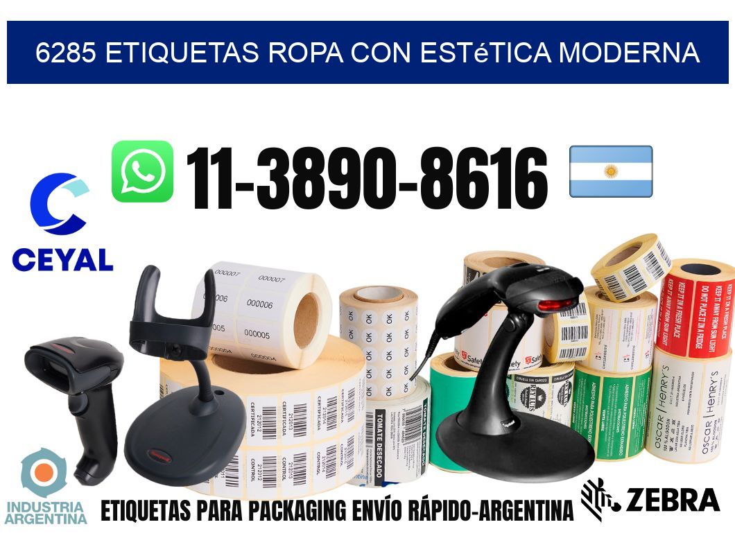 6285 Etiquetas ropa con estética moderna