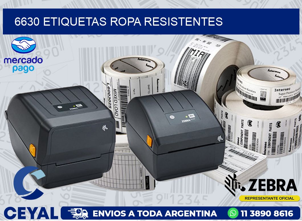 6630 Etiquetas ropa resistentes