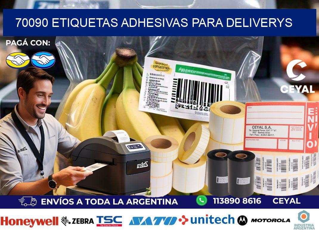 70090 etiquetas adhesivas para deliverys
