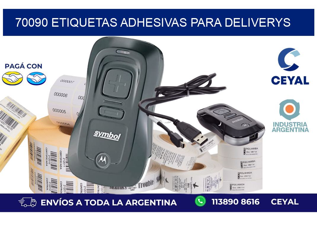 70090 etiquetas adhesivas para deliverys