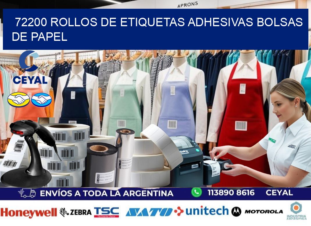72200 rollos de etiquetas adhesivas bolsas de papel