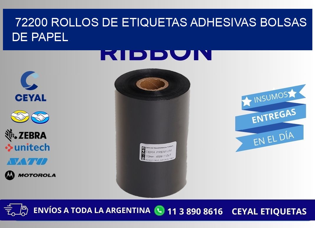 72200 rollos de etiquetas adhesivas bolsas de papel