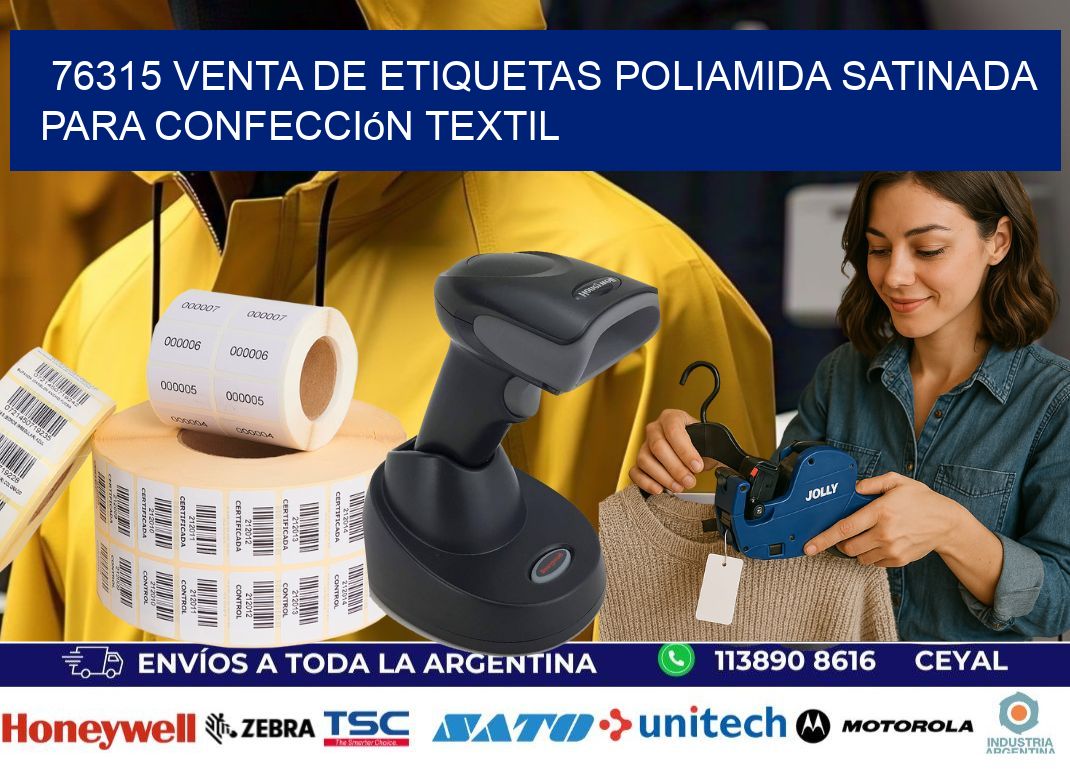 76315 venta de etiquetas poliamida satinada para confección textil