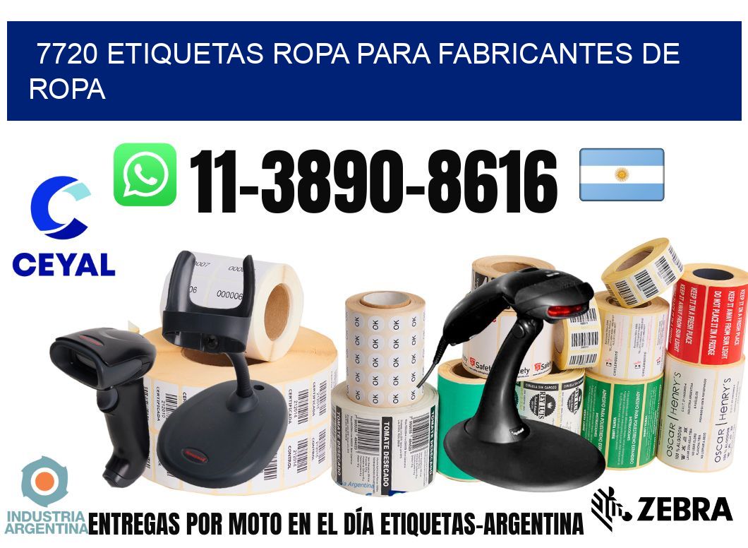 7720 Etiquetas ropa para fabricantes de ropa