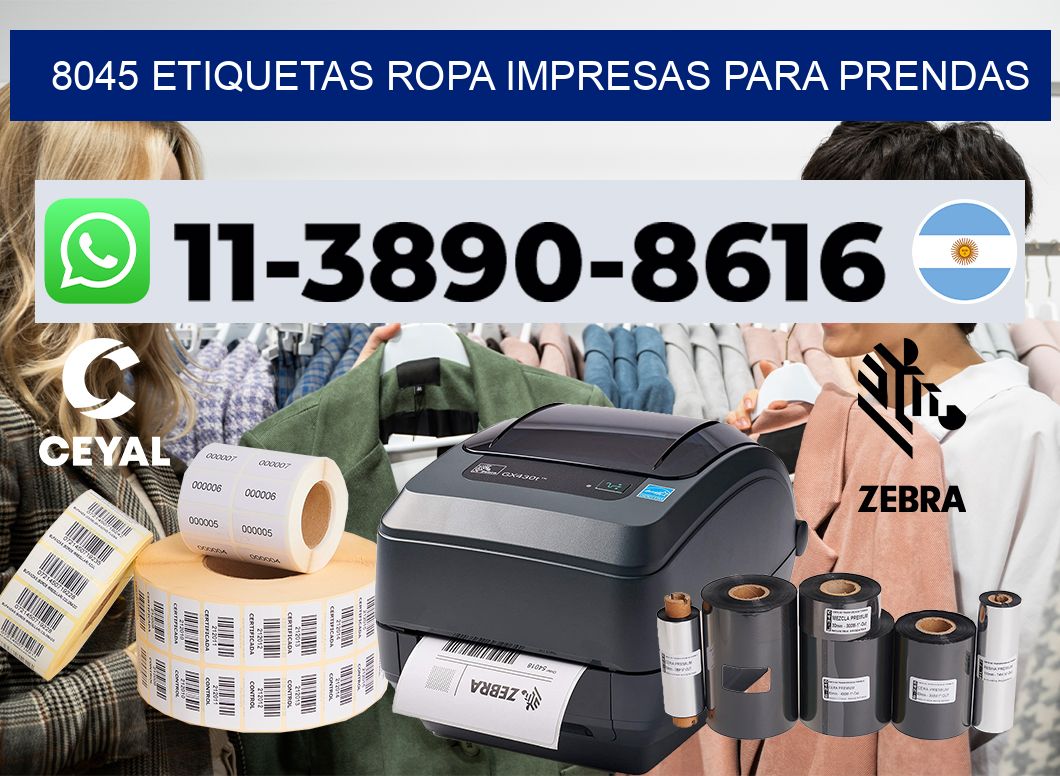 8045 Etiquetas ropa impresas para prendas