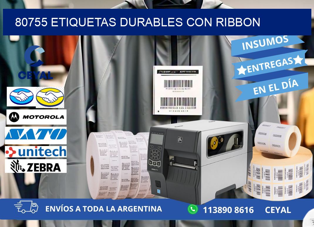 80755 etiquetas durables con ribbon