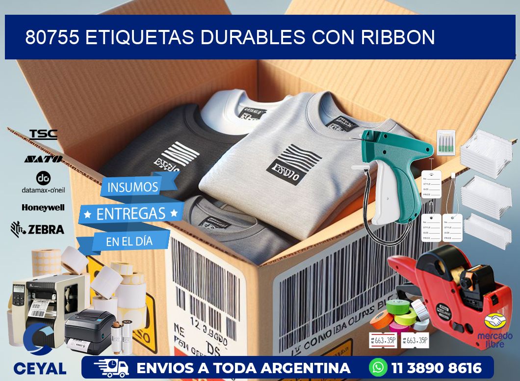 80755 etiquetas durables con ribbon