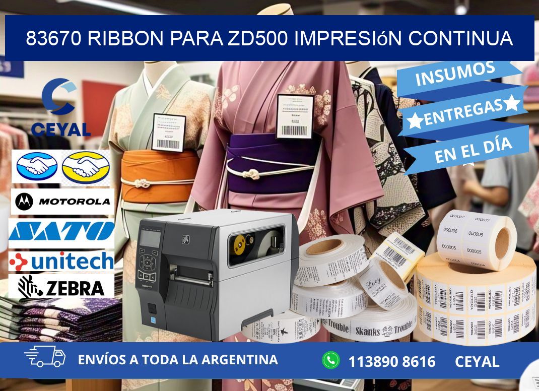 83670 ribbon para zd500 impresión continua