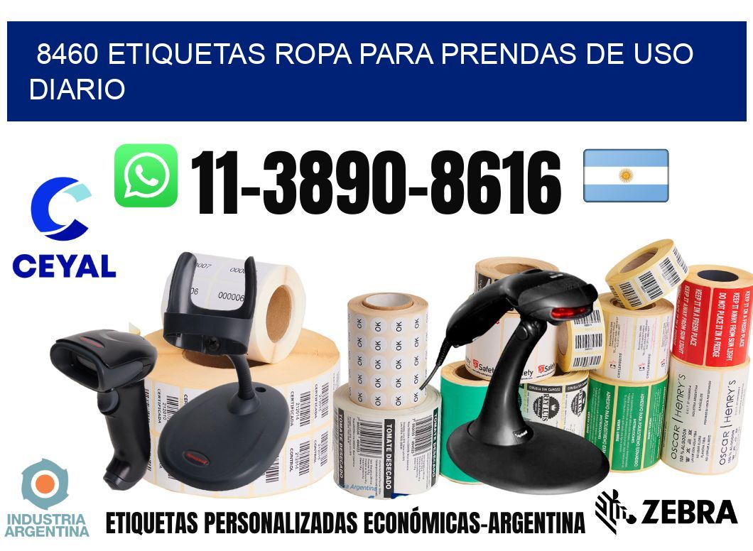8460 Etiquetas ropa para prendas de uso diario