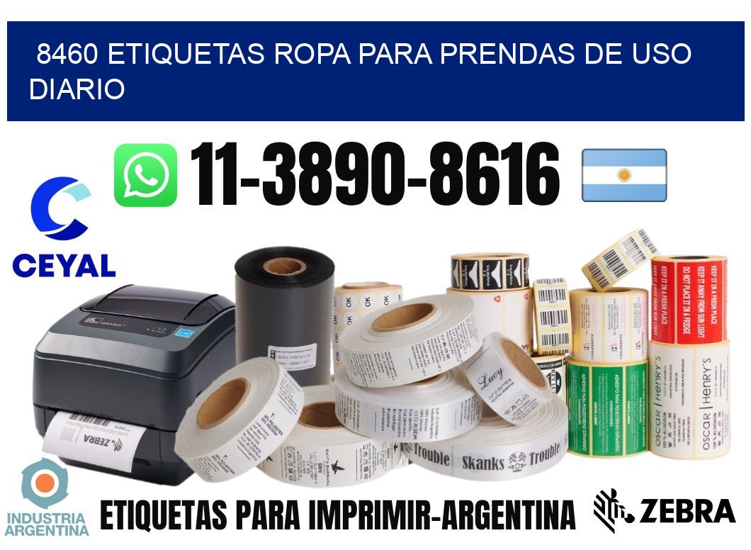 8460 Etiquetas ropa para prendas de uso diario