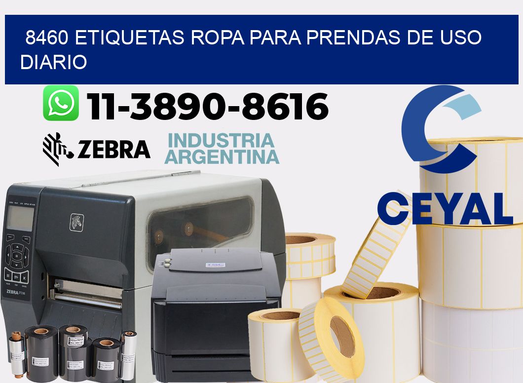 8460 Etiquetas ropa para prendas de uso diario
