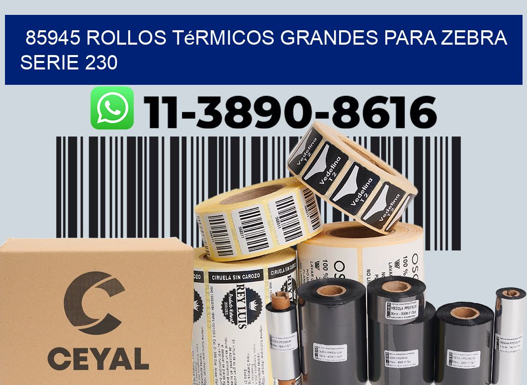 85945 rollos térmicos grandes para zebra serie 230