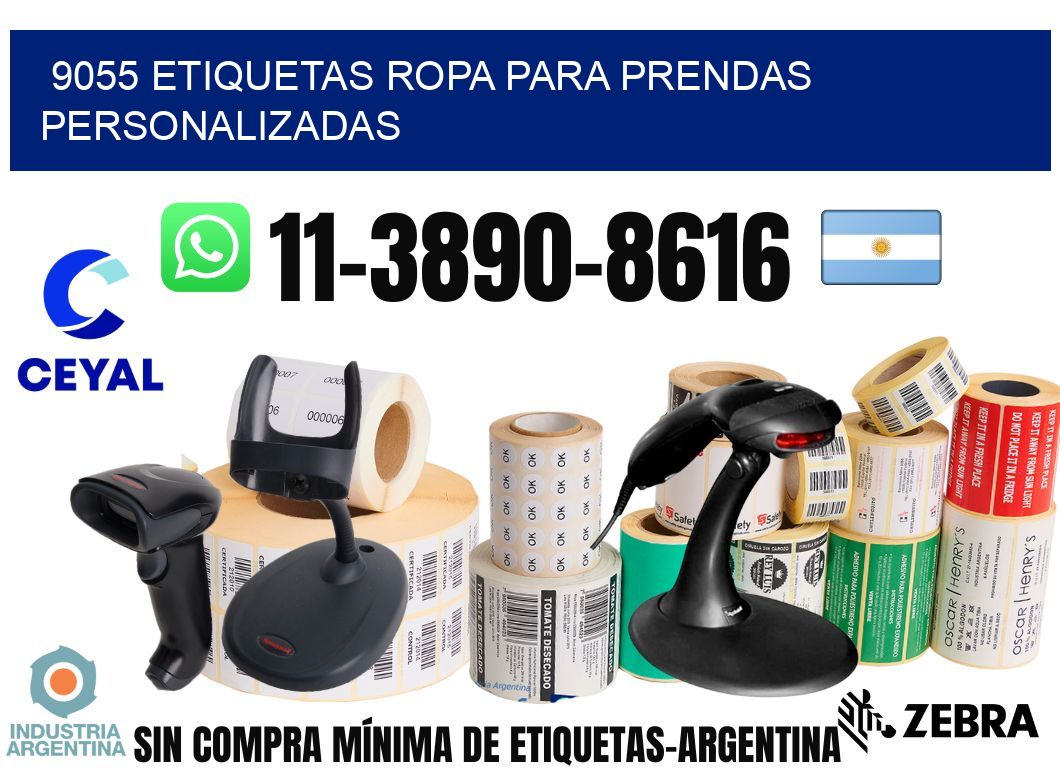 9055 Etiquetas ropa para prendas personalizadas